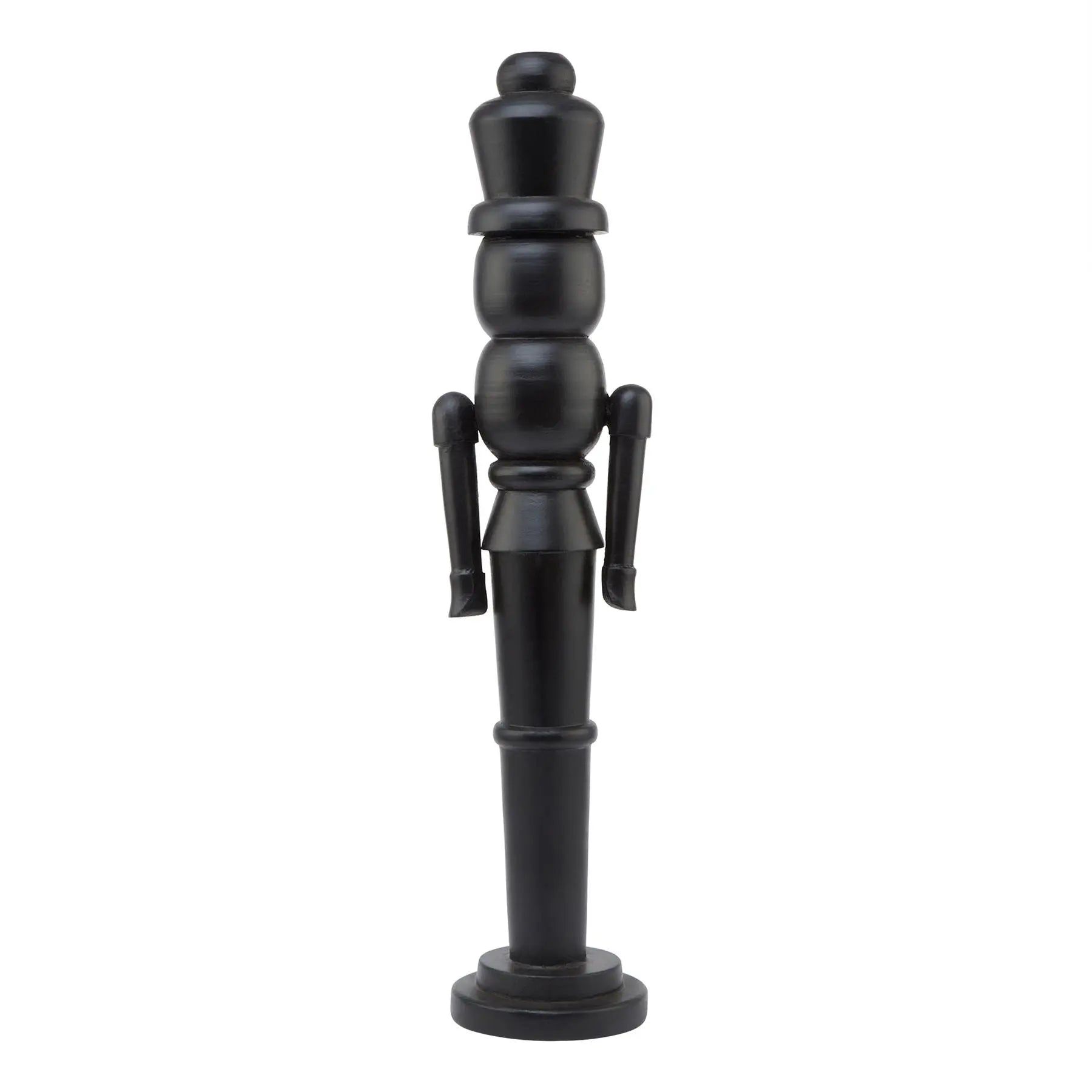 UK Christmas Decorations – Large Black Wooden Nutcracker Decoration Exclusive Spaces