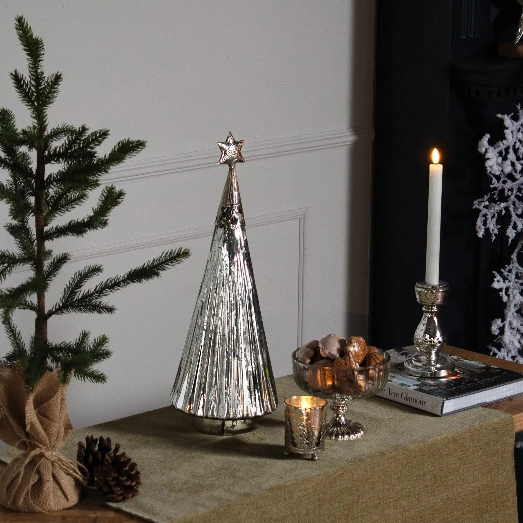 UK Christmas Decorations –Large Glass Christmas Tree Exclusive Spaces