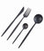 Glamour Cutlery Black (16 pc Set) Tableware - Exclusive Spaces